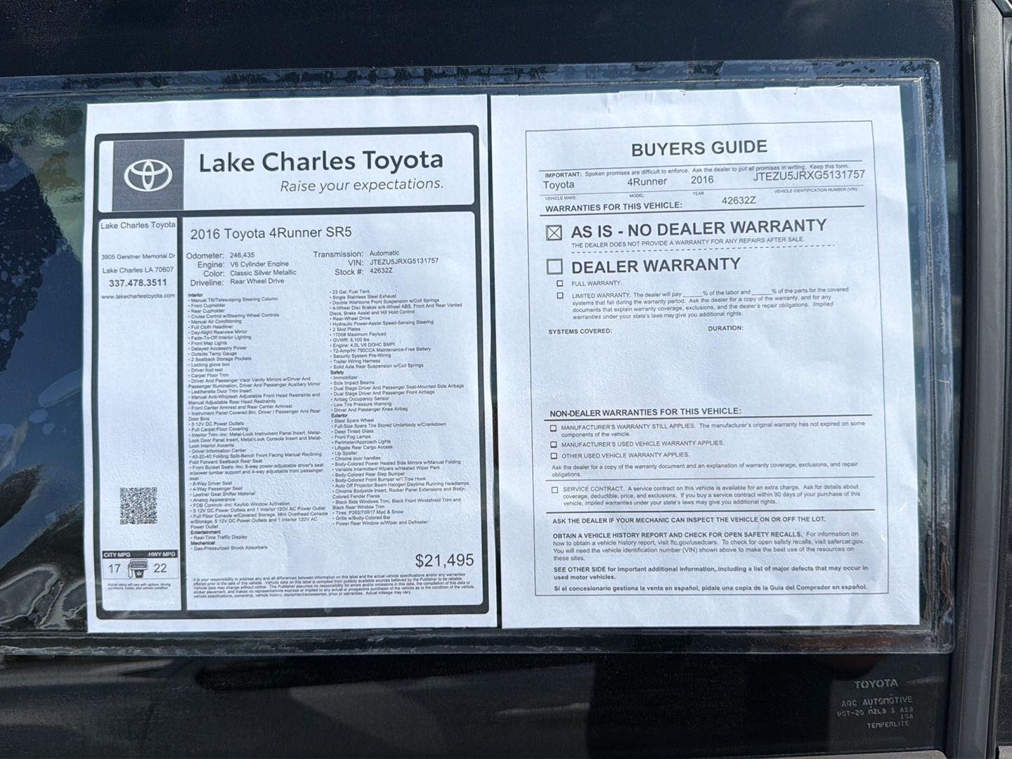 Used 2016 Toyota 4Runner SUV