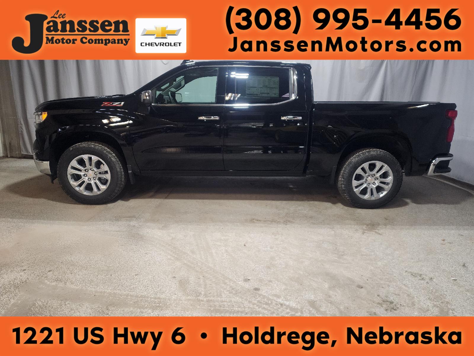 Black 2026 Chevrolet Silverado 1500 LTZ Crew Cab 4WD Pickup Truck Four-Wheel Drive Automatic
