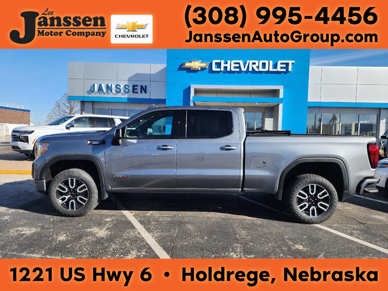 Gray (Satin Steel Metallic) 2021 GMC Sierra 1500 AT4 Crew Cab 4WD Pickup Truck Four-Wheel Drive Automatic