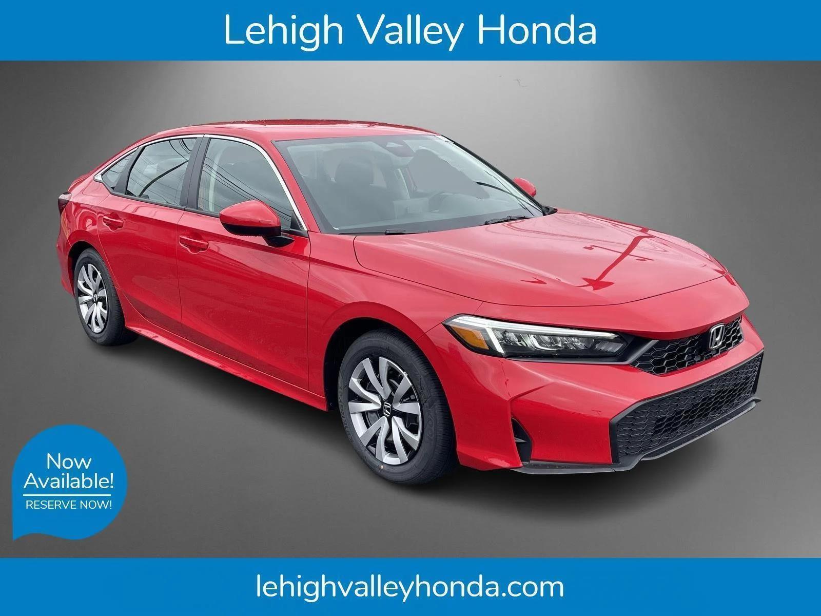Rallye Red 2026 Honda Civic LX FWD Sedan Front-Wheel Drive Continuously Variable Transmission