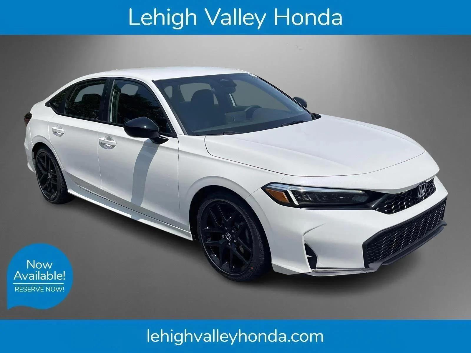 Platinum White Pearl 2026 Honda Civic Sport FWD Sedan Front-Wheel Drive Continuously Variable Transmission