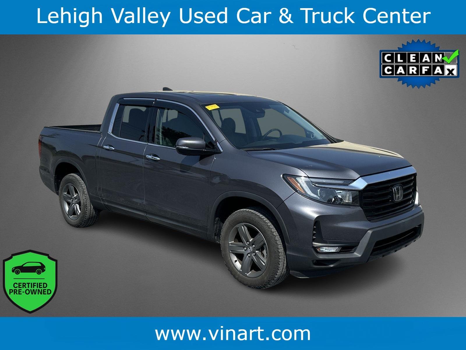 Gray (Modern Steel Metallic) 2023 Honda Ridgeline Pickup Truck All-Wheel Drive Automatic