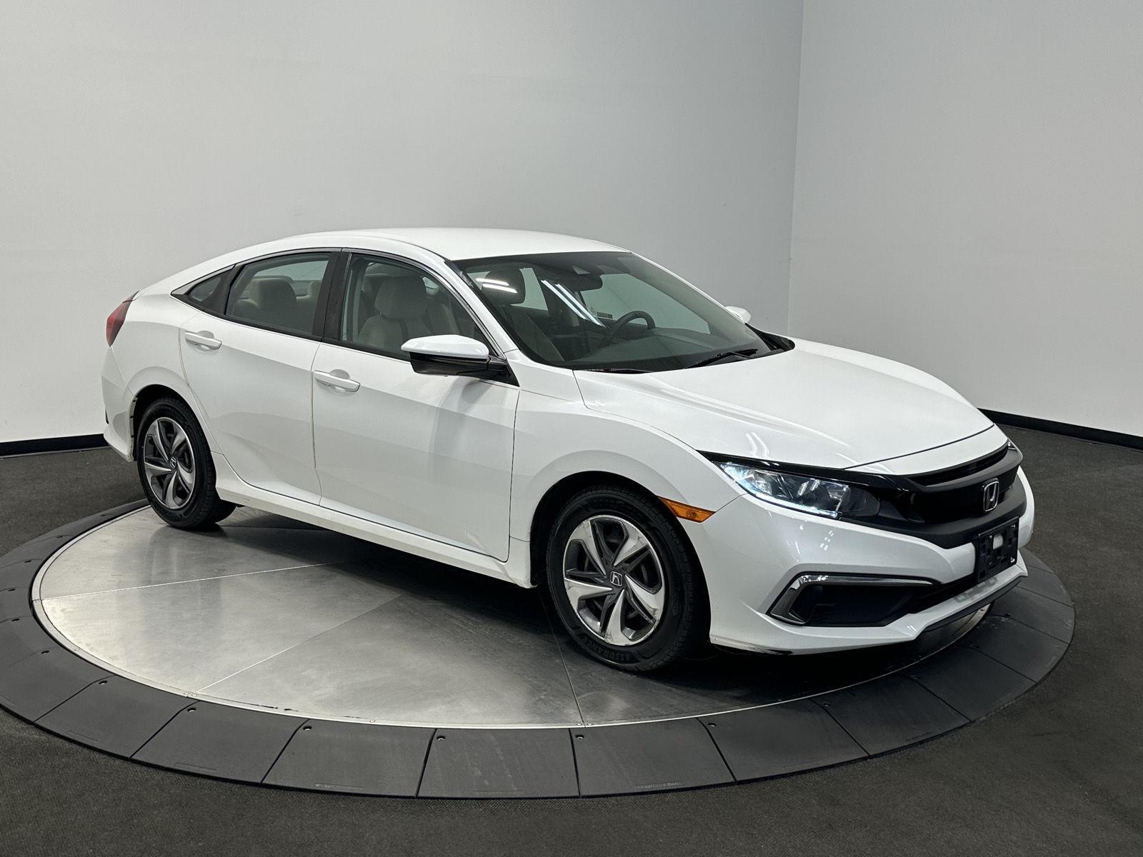 Platinum White Pearl 2020 Honda Civic Sedan Front-Wheel Drive Continuously Variable Transmission