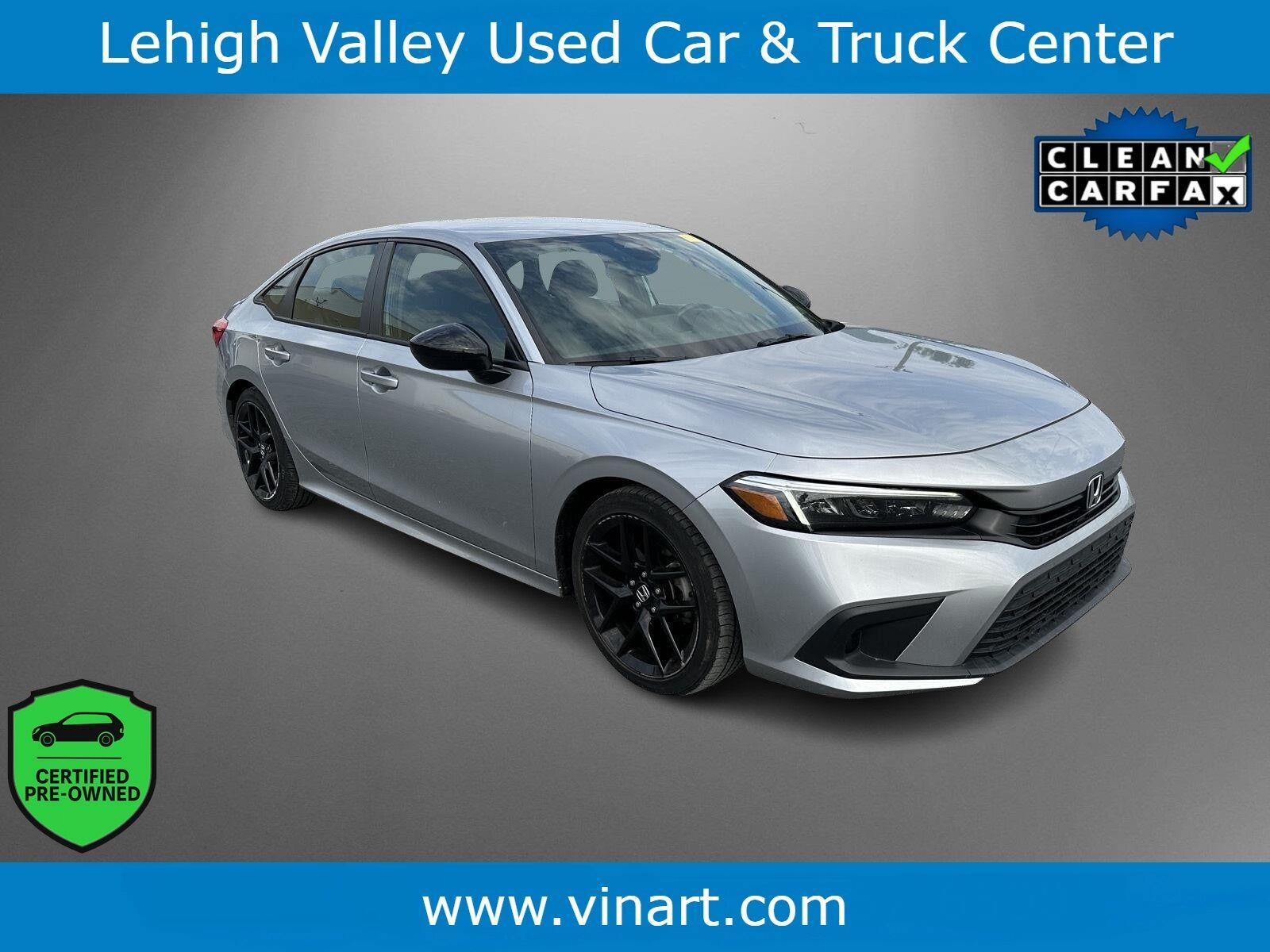 Lunar Silver Metallic 2023 Honda Civic Sedan Front-Wheel Drive Continuously Variable Transmission