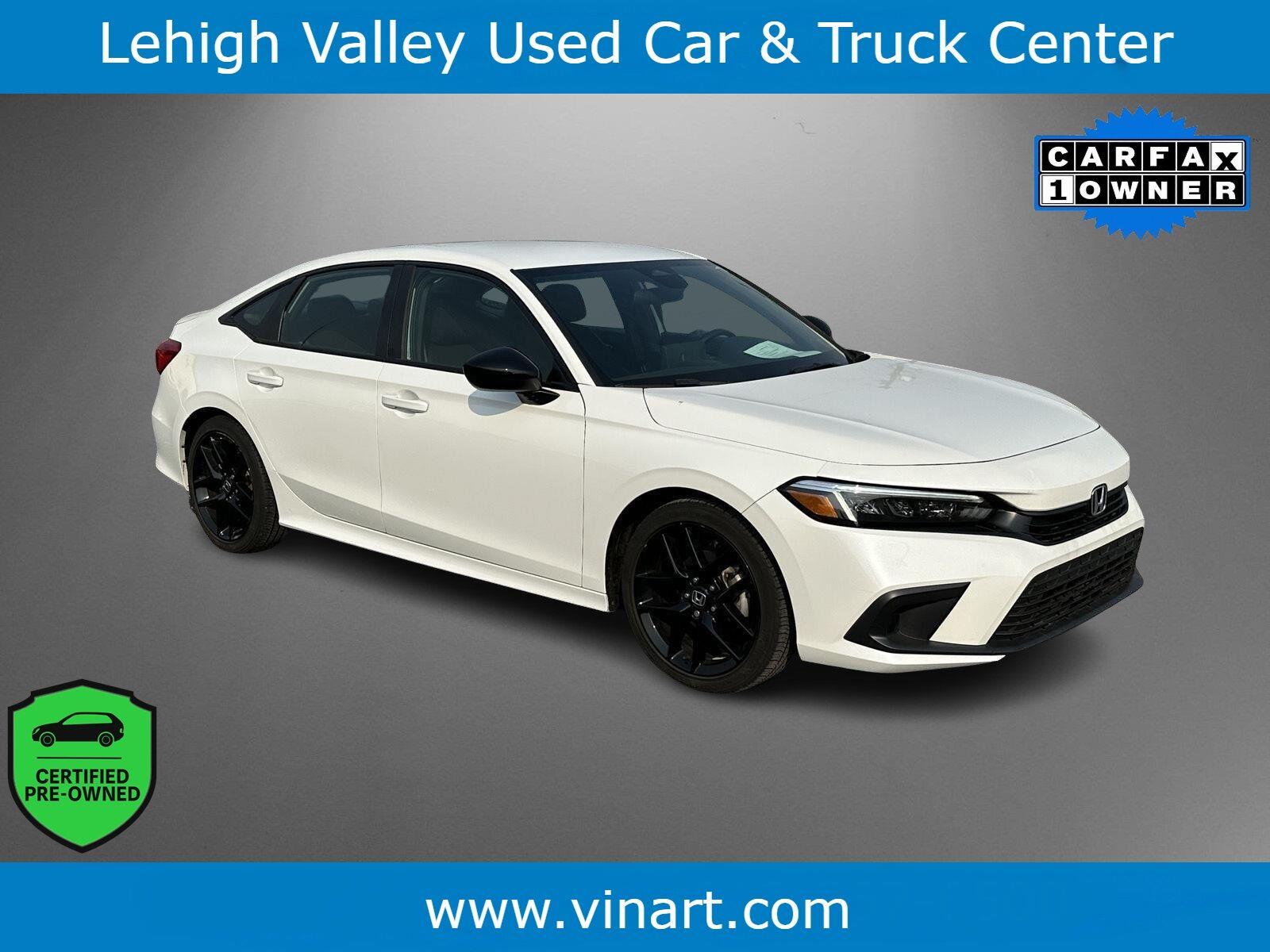 Platinum White Pearl 2024 Honda Civic Sedan Front-Wheel Drive Continuously Variable Transmission