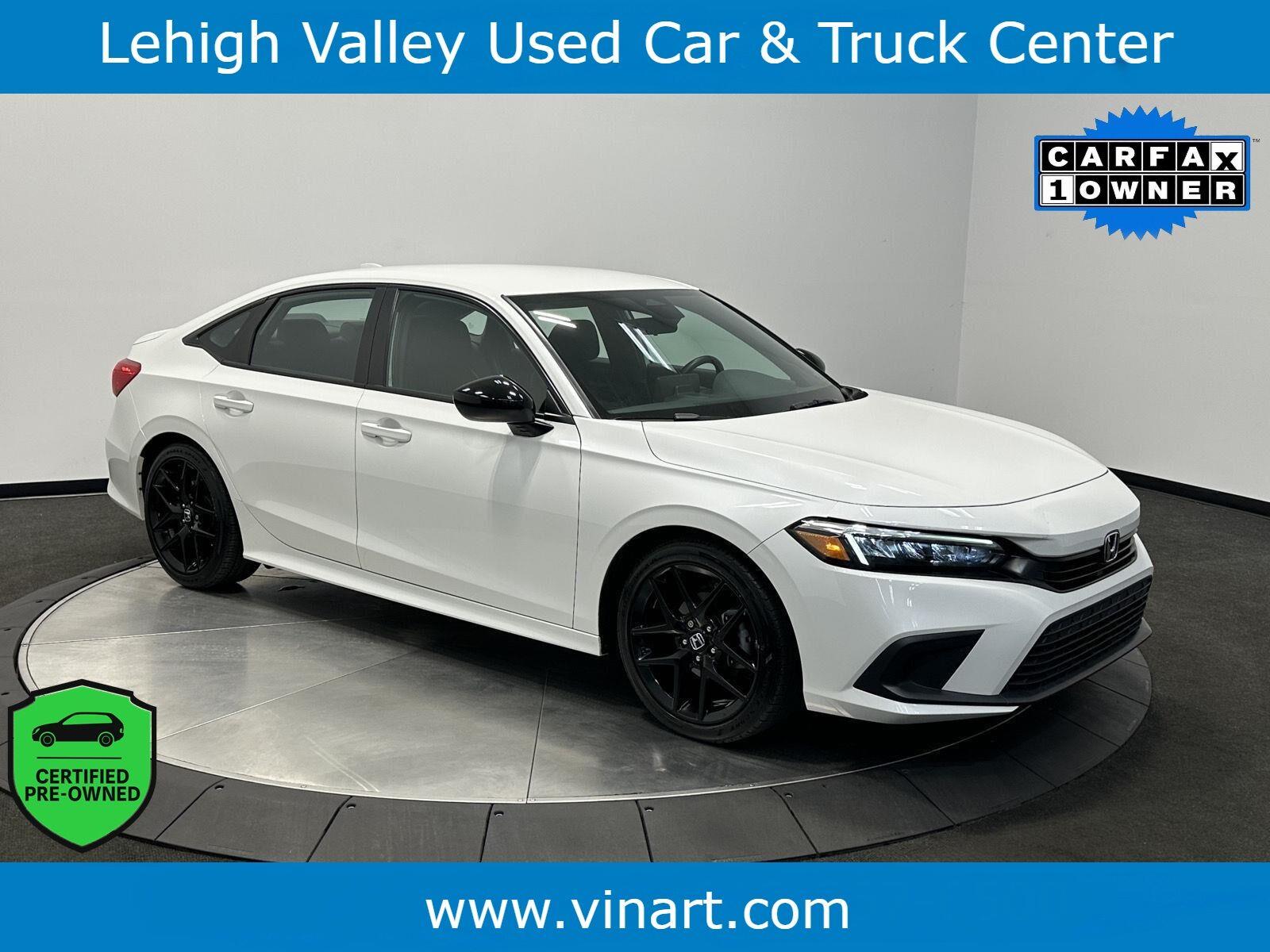 Platinum White Pearl 2024 Honda Civic Sedan Front-Wheel Drive Continuously Variable Transmission