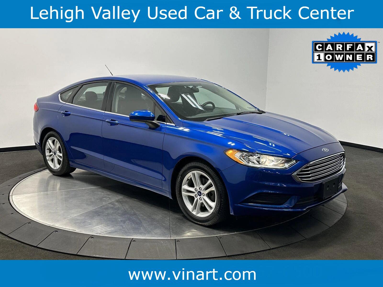 Lightning Blue 2018 Ford Fusion Sedan Front-Wheel Drive Automatic