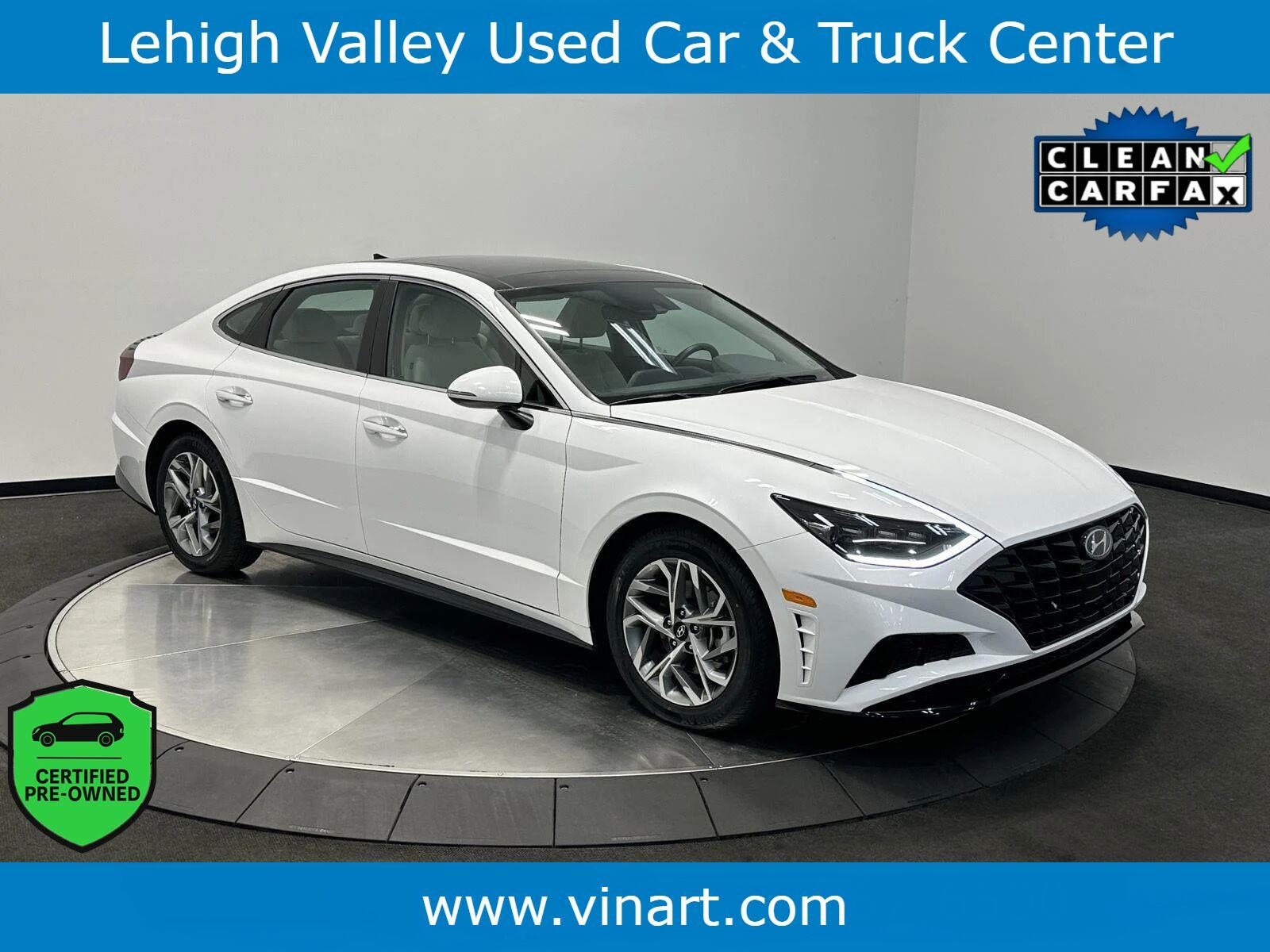 Serenity White 2023 Hyundai Sonata Sedan Front-Wheel Drive Automatic
