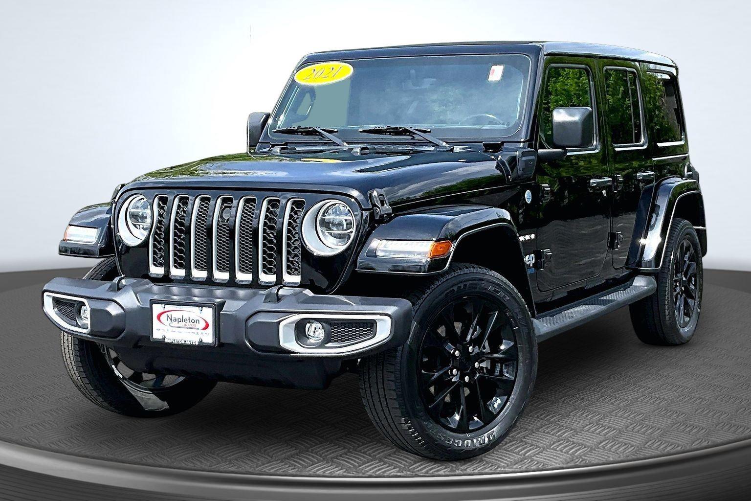 Black Clearcoat 2021 Jeep Wrangler 4xe Sahara 4WD SUV / Crossover Four-Wheel Drive 8-Speed Automatic