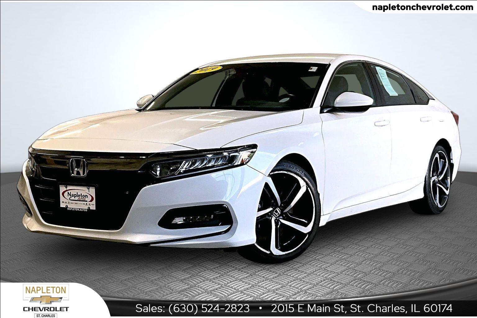Platinum White Pearl 2019 Honda Accord Sedan Front-Wheel Drive 7-Speed CVT
