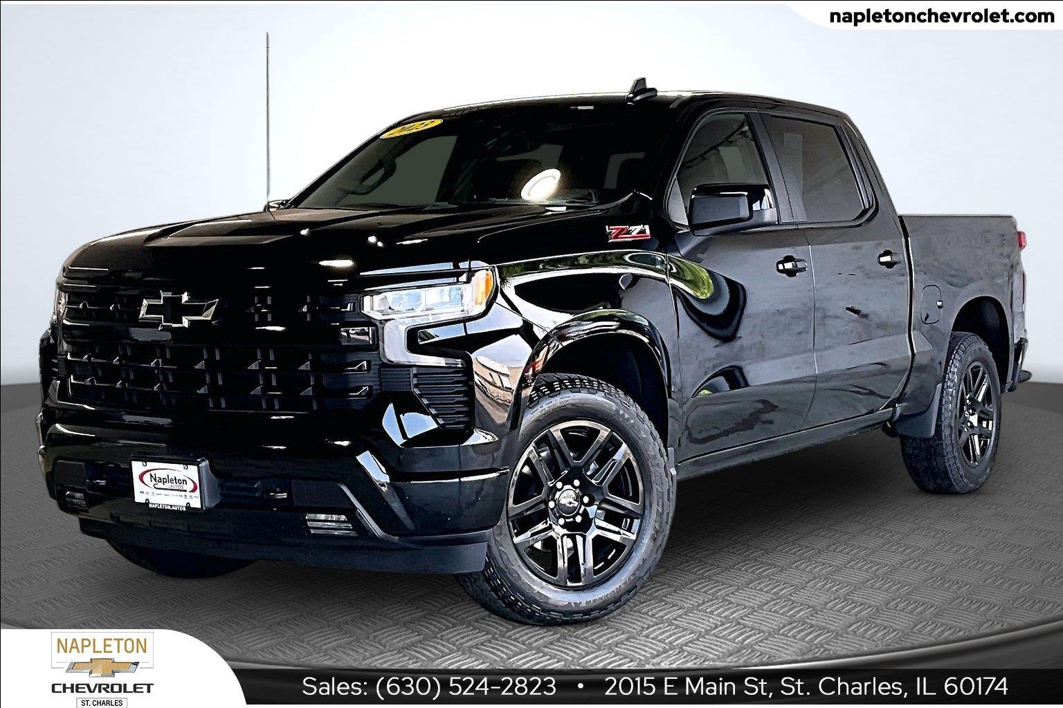 Black 2023 Chevrolet Silverado 1500 Pickup Truck Four-Wheel Drive Automatic