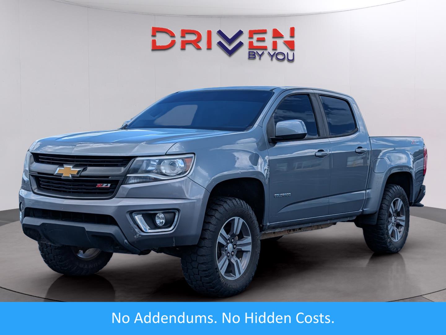 Gray (Satin Steel Metallic) 2018 Chevrolet Colorado Z71 Crew Cab 4WD Pickup Truck Four-Wheel Drive 8-Speed Automatic