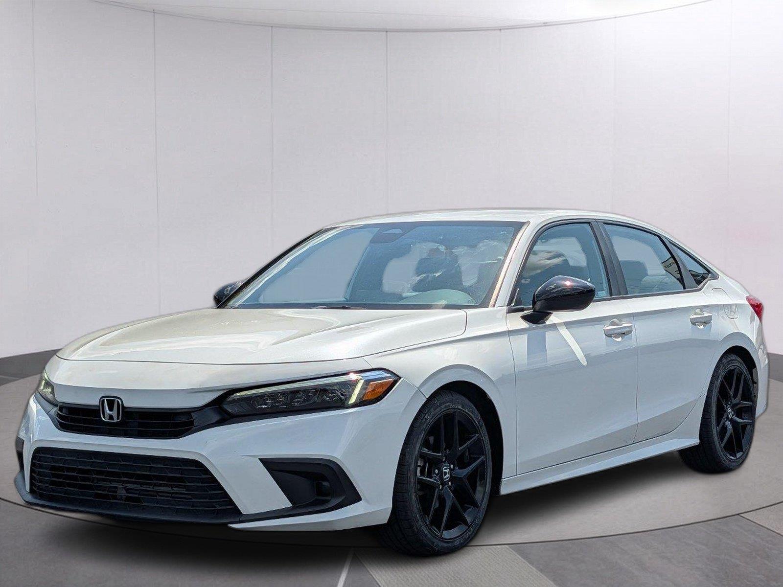 Platinum White Pearl 2023 Honda Civic Sedan Front-Wheel Drive 7-Speed CVT