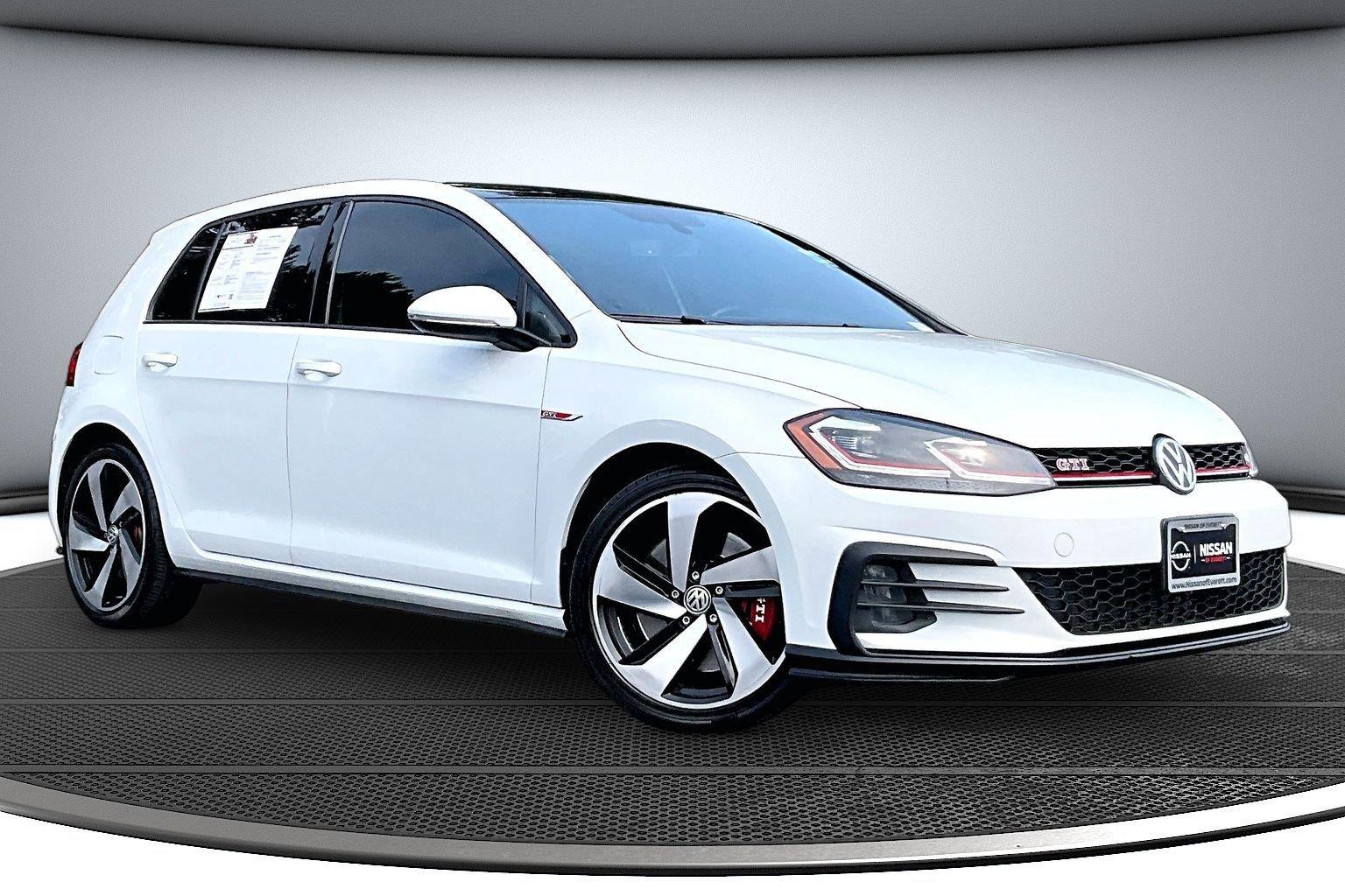 Pure White 2019 Volkswagen Golf GTI Hatchback Front-Wheel Drive Automatic