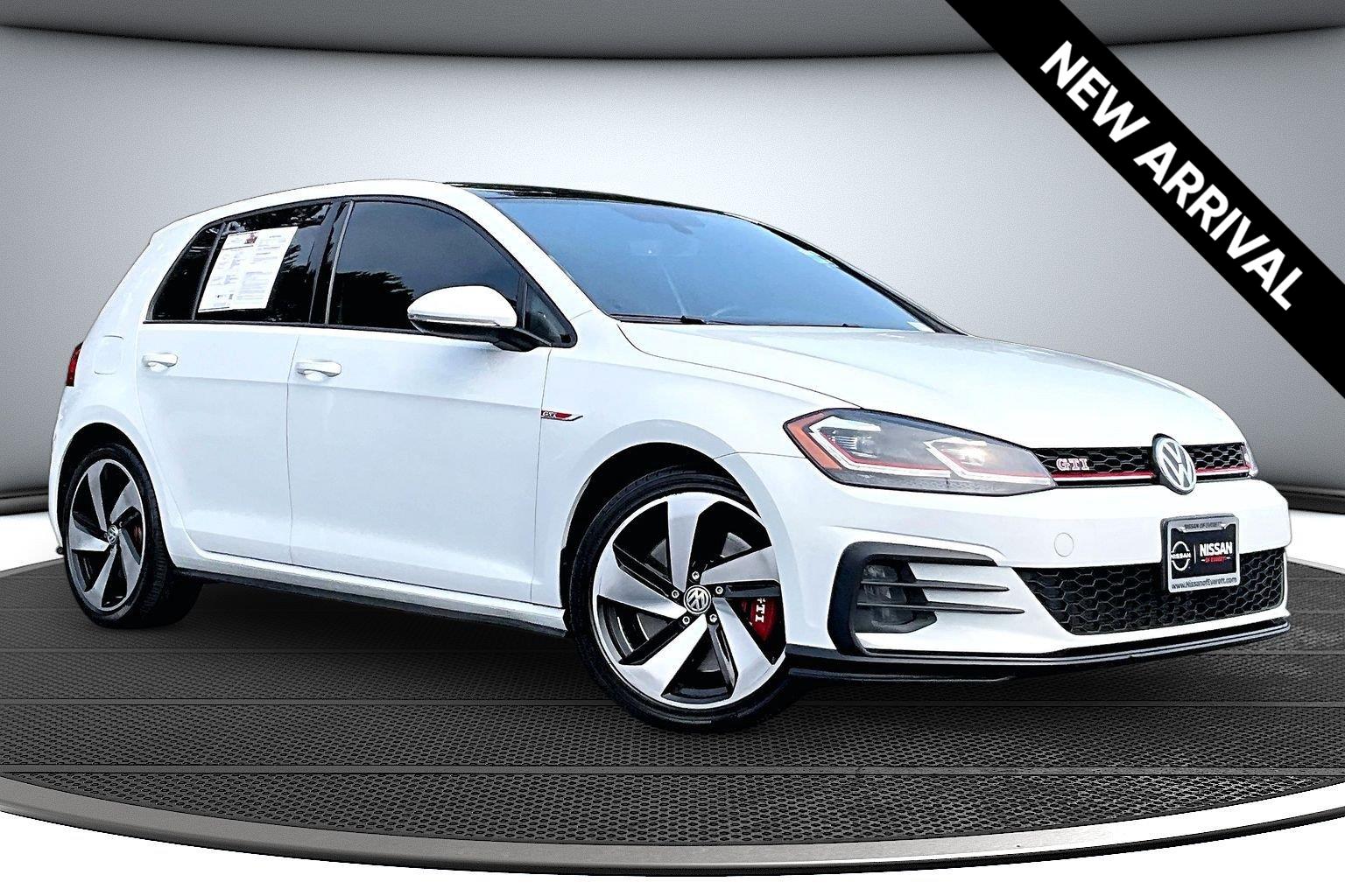 Pure White 2019 Volkswagen Golf GTI Hatchback Front-Wheel Drive Automatic