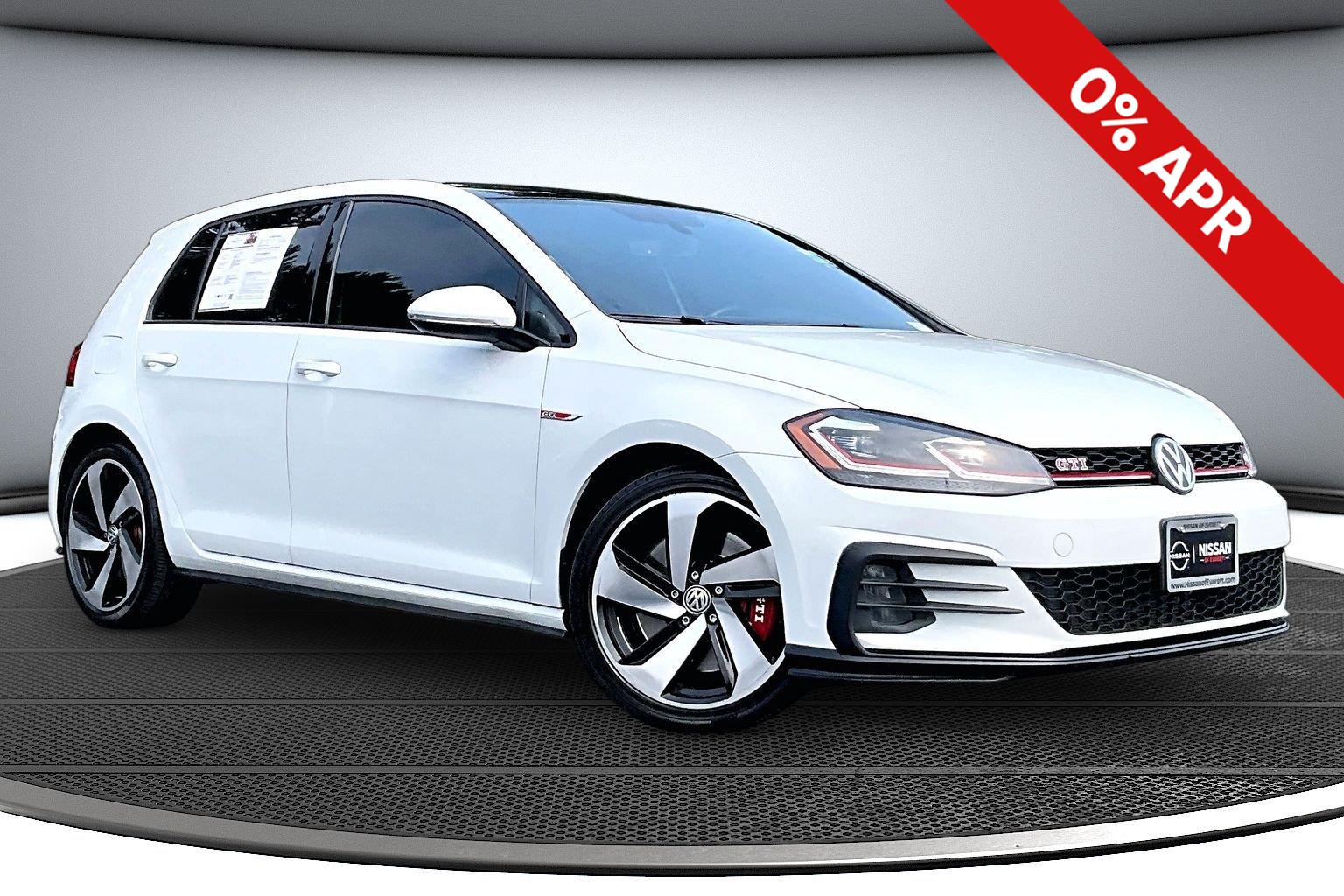 Pure White 2019 Volkswagen Golf GTI Hatchback Front-Wheel Drive Automatic