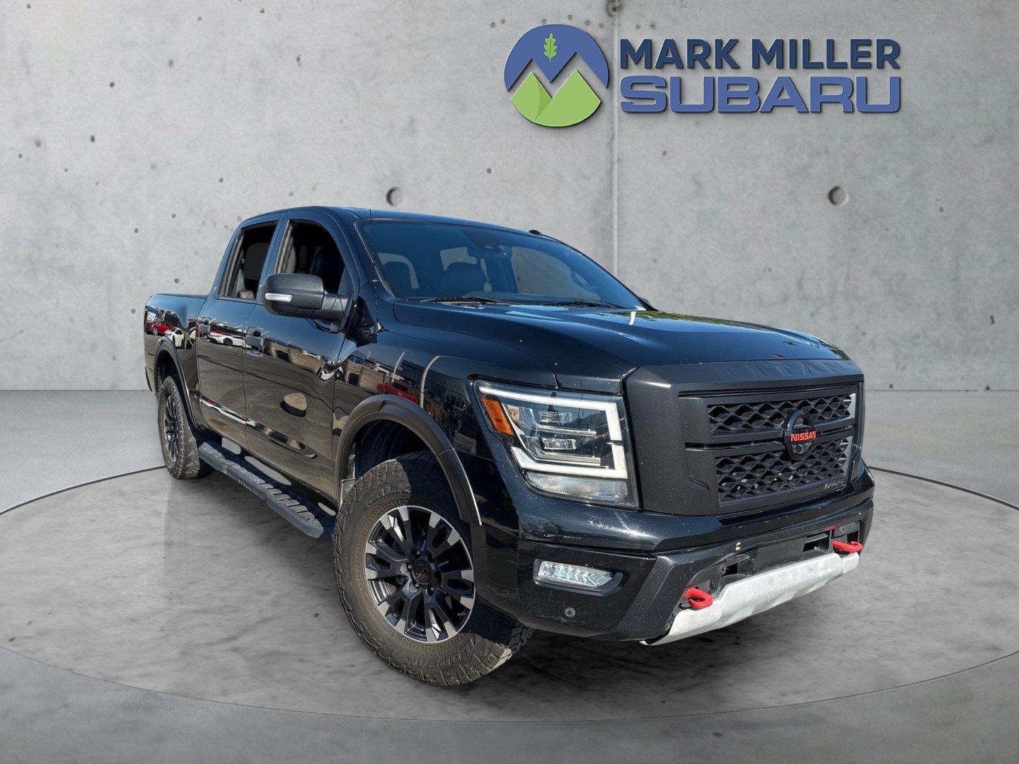 Super Black 2021 Nissan Titan Pickup Truck Four-Wheel Drive Automatic