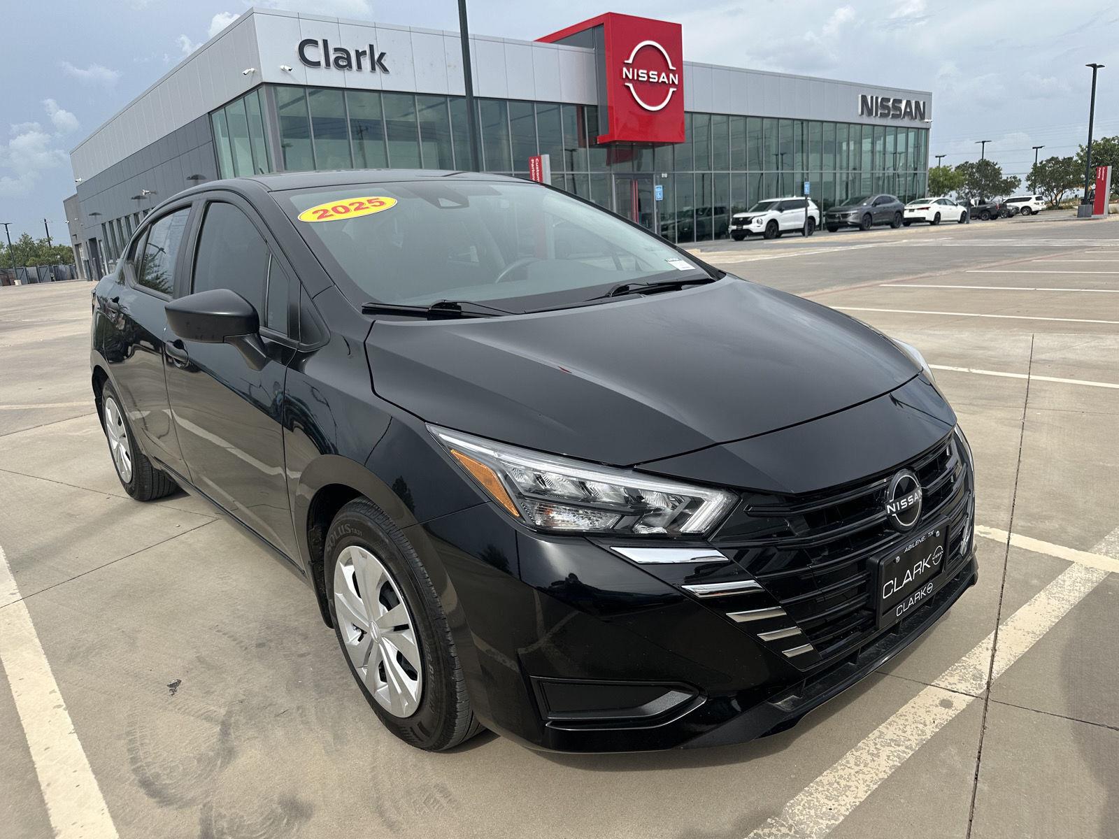 Super Black 2025 Nissan Versa Sedan Front-Wheel Drive Continuously Variable Transmission