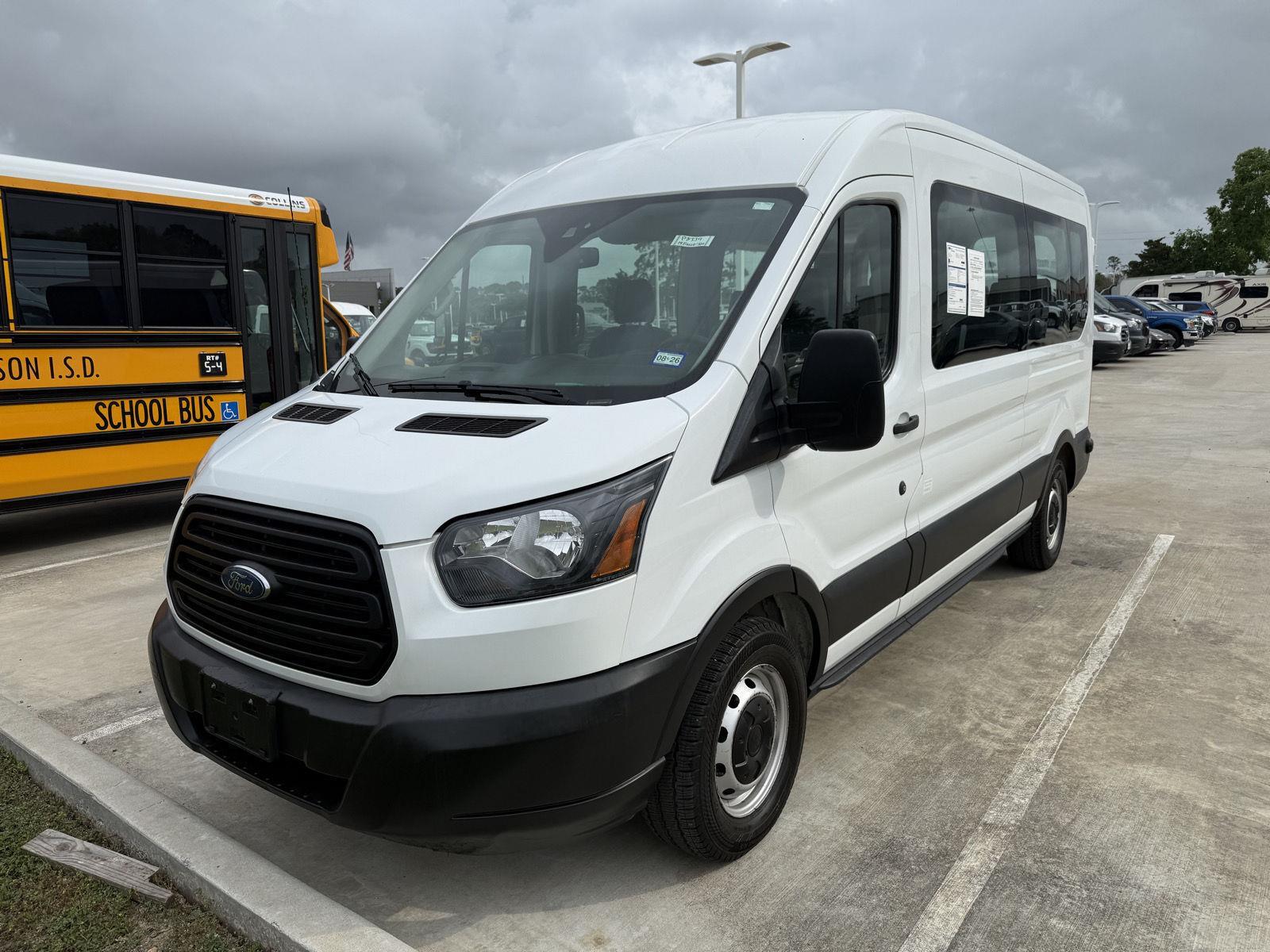 Oxford White 2019 Ford Transit Passenger 350 XL Medium Roof LWB RWD with Sliding Passenger-Side Door Van Rear-Wheel Drive 6-Speed Automatic Overdrive