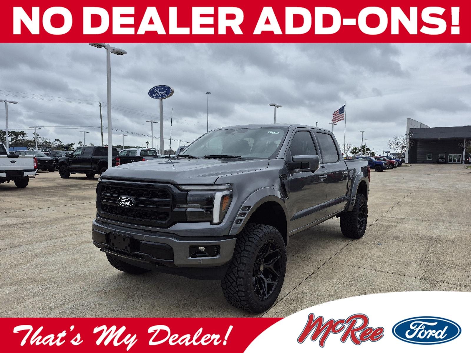 Gray 2025 Ford F-150 Lariat SuperCrew 4WD Pickup Truck Four-Wheel Drive Automatic