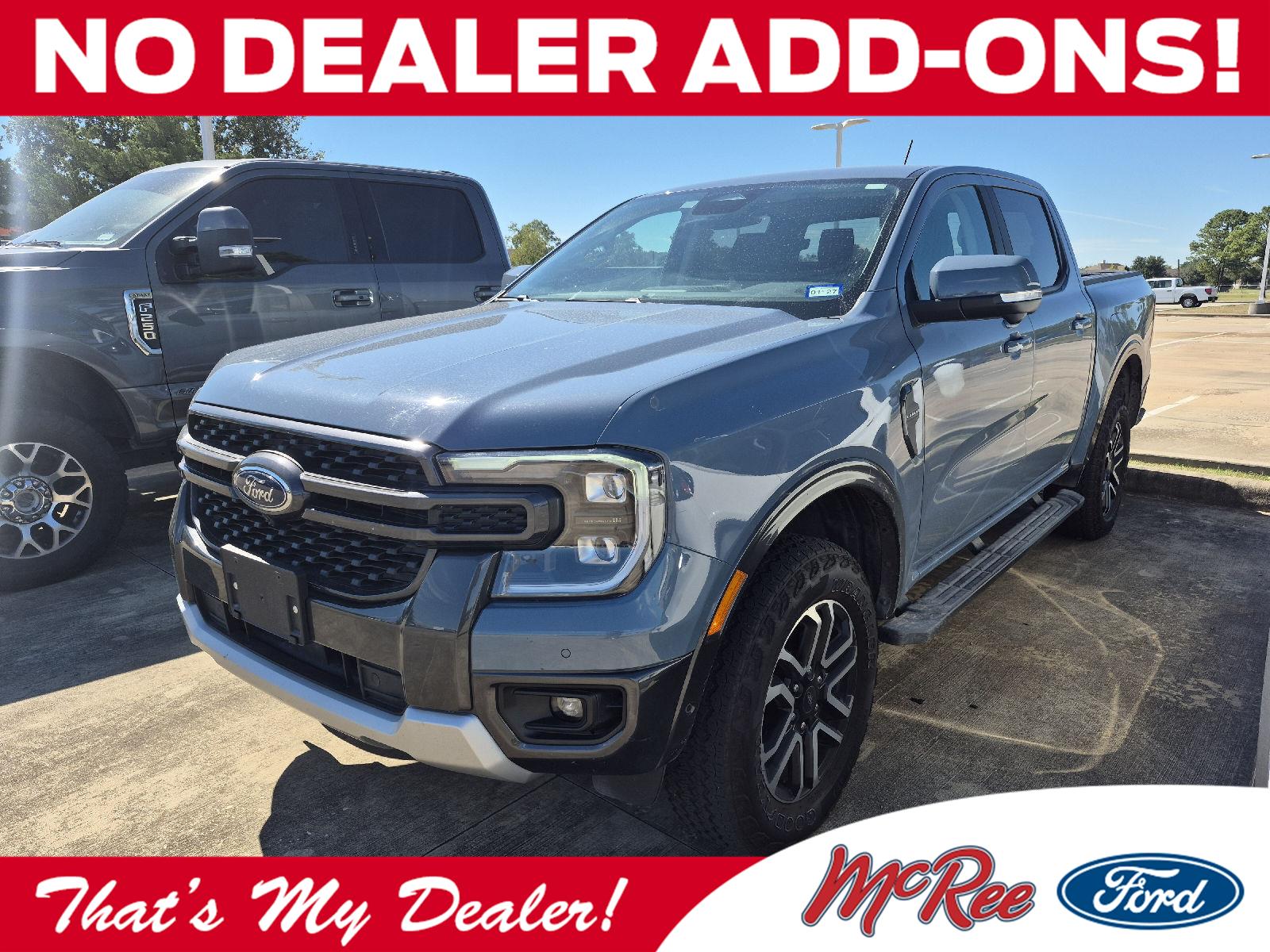 Blue (Azure Gray Metallic Tri-Coat) 2024 Ford Ranger Pickup Truck Four-Wheel Drive Automatic
