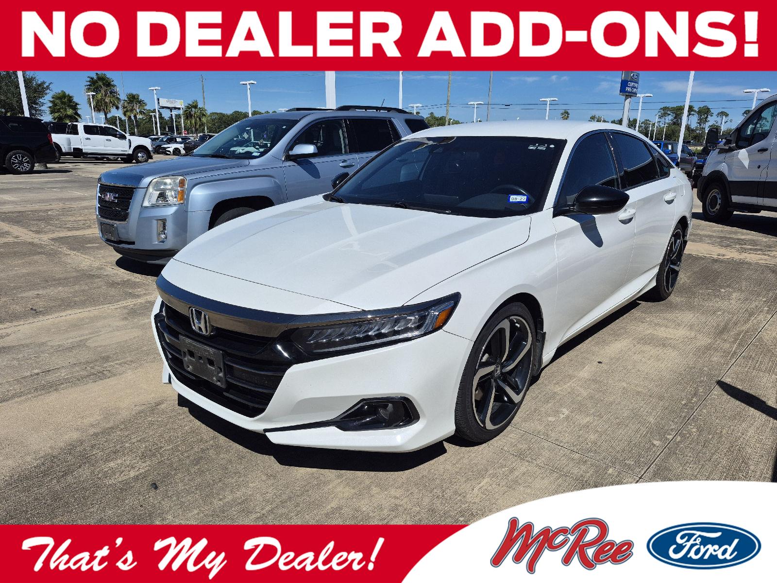 Platinum White Pearl 2022 Honda Accord Sedan Front-Wheel Drive Continuously Variable Transmission