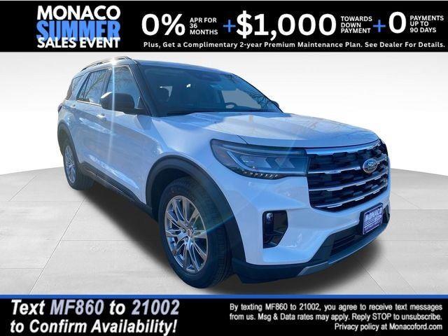 Star White Metallic Tri-Coat 2026 Ford Explorer SUV / Crossover All-Wheel Drive Automatic