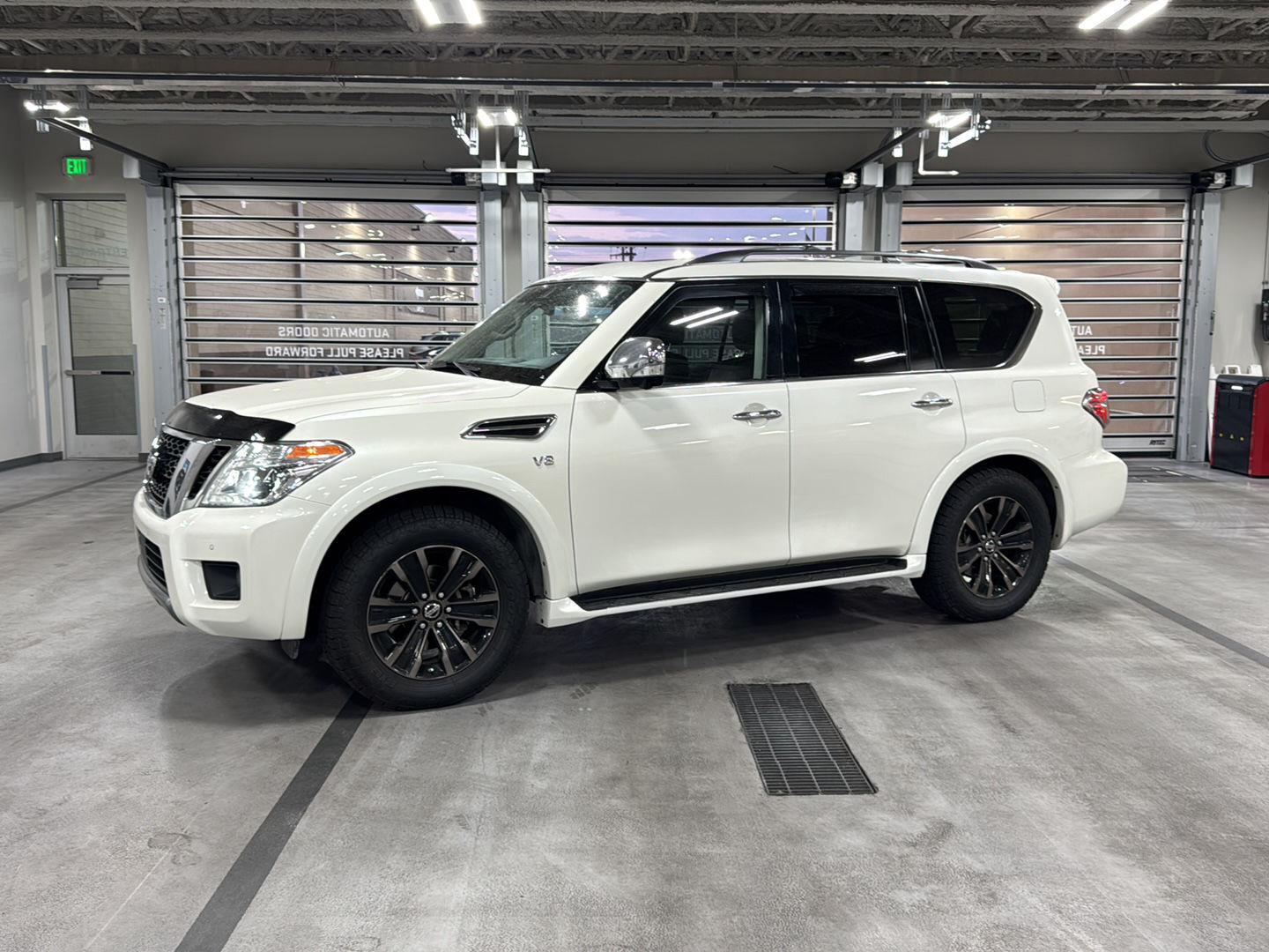 Pearl White Tricoat 2019 Nissan Armada SUV / Crossover Four-Wheel Drive Automatic