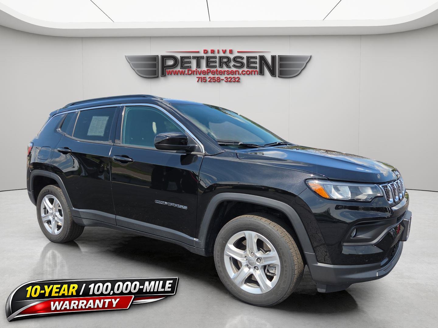 Diamond Black Crystal Pearlcoat 2023 Jeep Compass SUV / Crossover Four-Wheel Drive 8-Speed Automatic