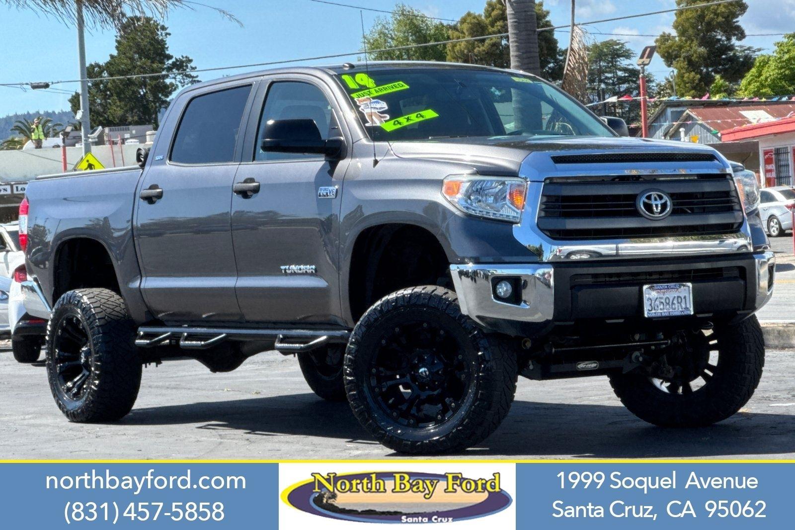 Magnetic Gray Metallic 2014 Toyota Tundra SR5 CrewMax 5.7L 4WD Pickup Truck Four-Wheel Drive 6-Speed Automatic