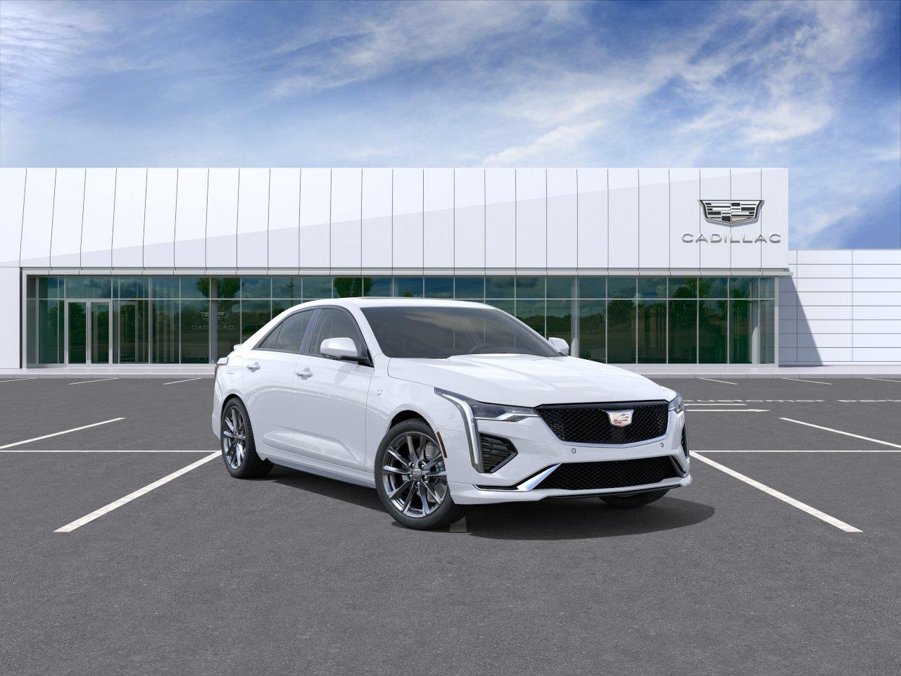 Vibrant White Tricoat 2026 Cadillac CT4 Sport RWD Sedan Rear-Wheel Drive 8-Speed Automatic
