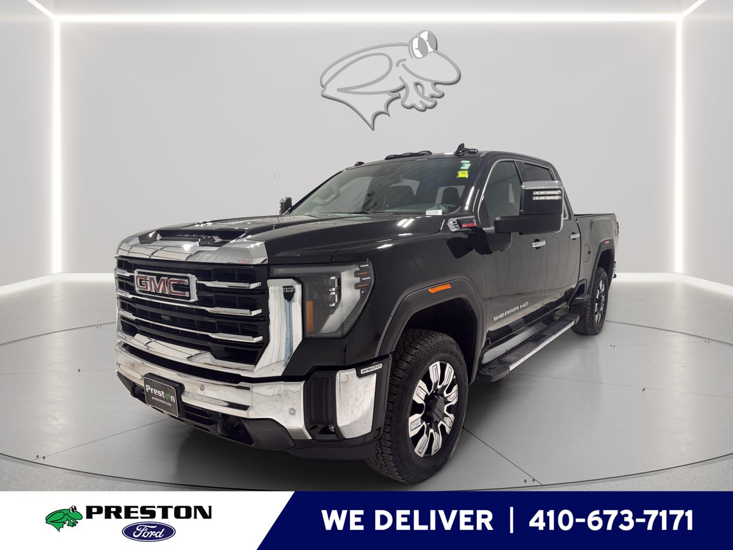 Onyx Black 2025 GMC Sierra 2500HD SLT Crew Cab 4WD Pickup Truck Four-Wheel Drive Automatic