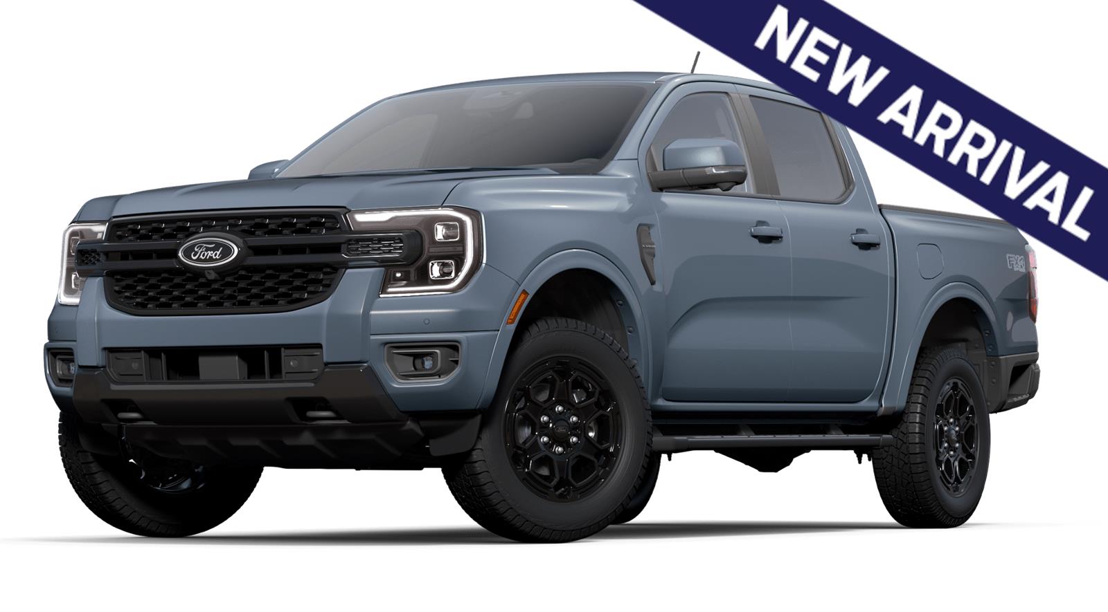 Blue (Azure Gray Metallic Tri-Coat) 2025 Ford Ranger Lariat SuperCrew 4WD Pickup Truck Four-Wheel Drive Automatic