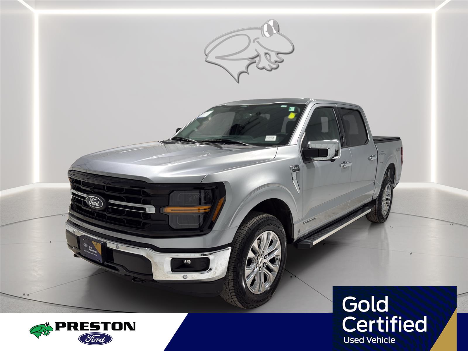 Iconic Silver 2024 Ford F-150 XLT SuperCrew 4WD Pickup Truck Four-Wheel Drive Automatic