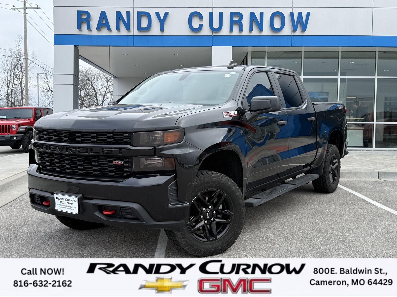 Black 2020 Chevrolet Silverado 1500 Custom Trail Boss Crew Cab 4WD Pickup Truck Four-Wheel Drive 6-Speed Automatic
