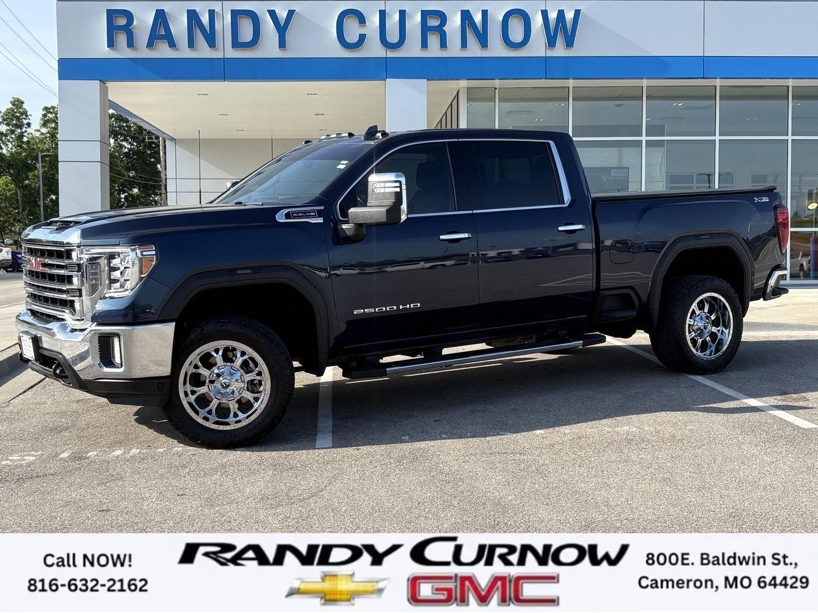 Pacific Blue Metallic 2022 GMC Sierra 2500HD SLT Crew Cab 4WD Pickup Truck Four-Wheel Drive 6-Speed Automatic