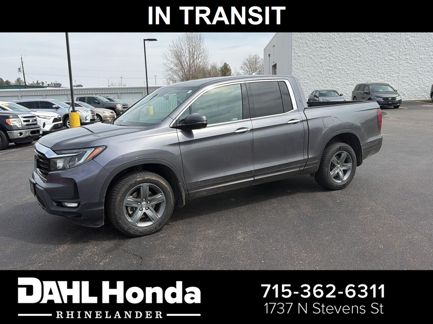 Gray (Modern Steel Metallic) 2022 Honda Ridgeline RTL-E AWD Pickup Truck All-Wheel Drive 9-Speed Automatic