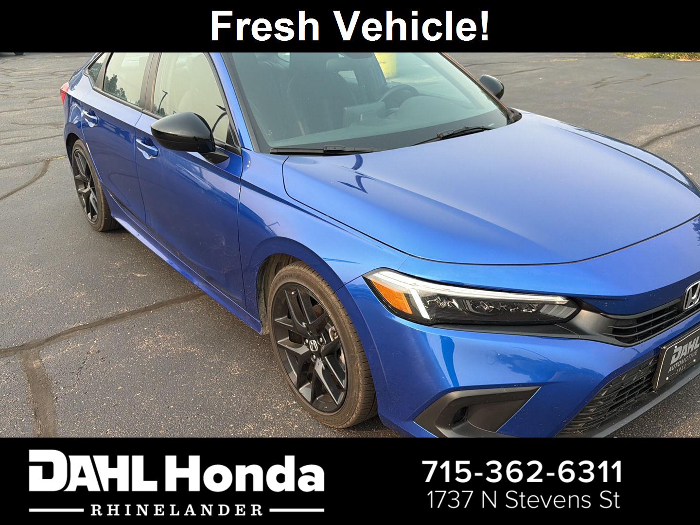 Aegean Blue Metallic 2023 Honda Civic Sedan Front-Wheel Drive 7-Speed CVT