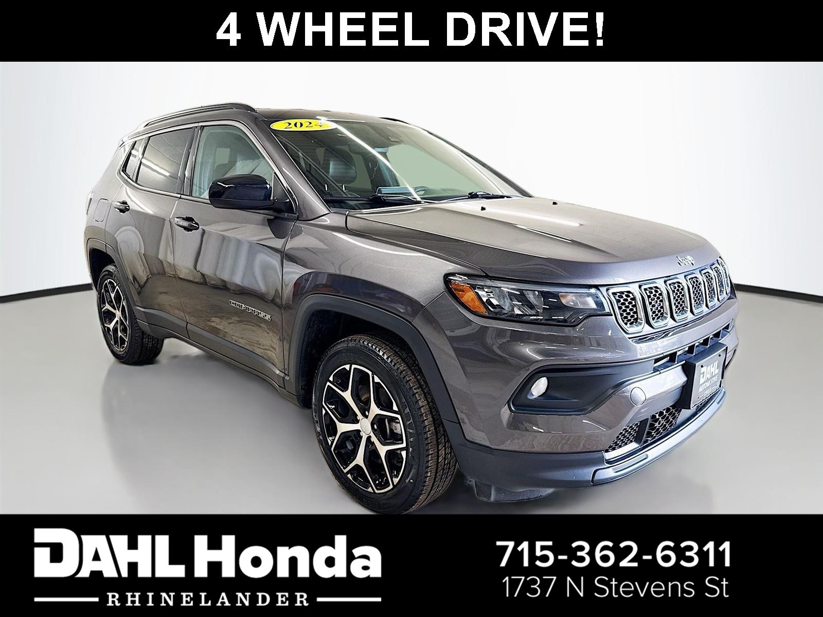 Gray (Granite Crystal Metallic Clear Coat) 2024 Jeep Compass Latitude 4WD SUV / Crossover Four-Wheel Drive 8-Speed Automatic