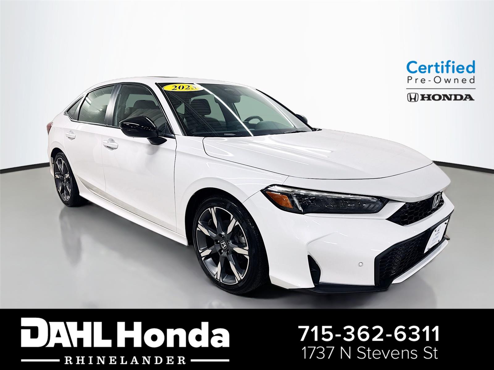 Solar Silver Metallic 2025 Honda Civic Hybrid Sport Touring Sedan FWD Sedan Front-Wheel Drive Continuously Variable Transmission