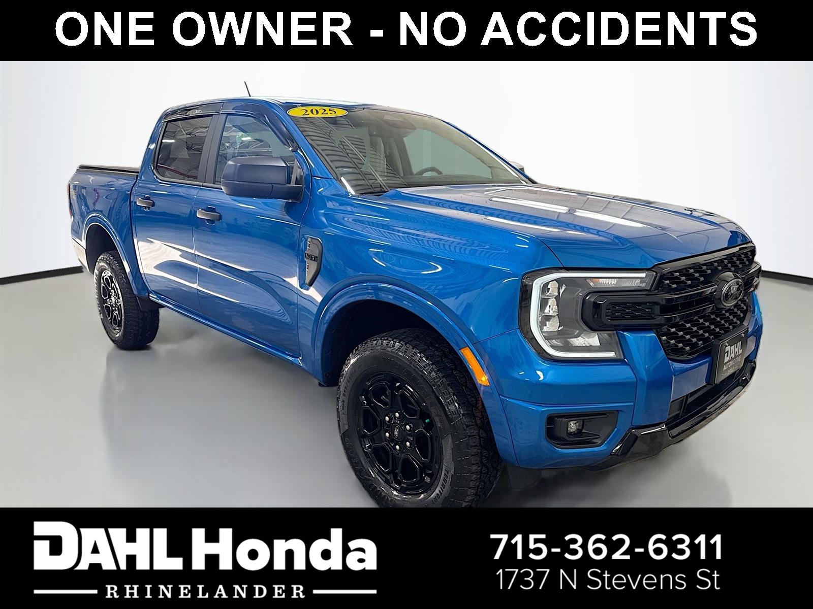 Velocity Blue Metallic 2025 Ford Ranger XLT SuperCrew 4WD Pickup Truck Four-Wheel Drive Automatic