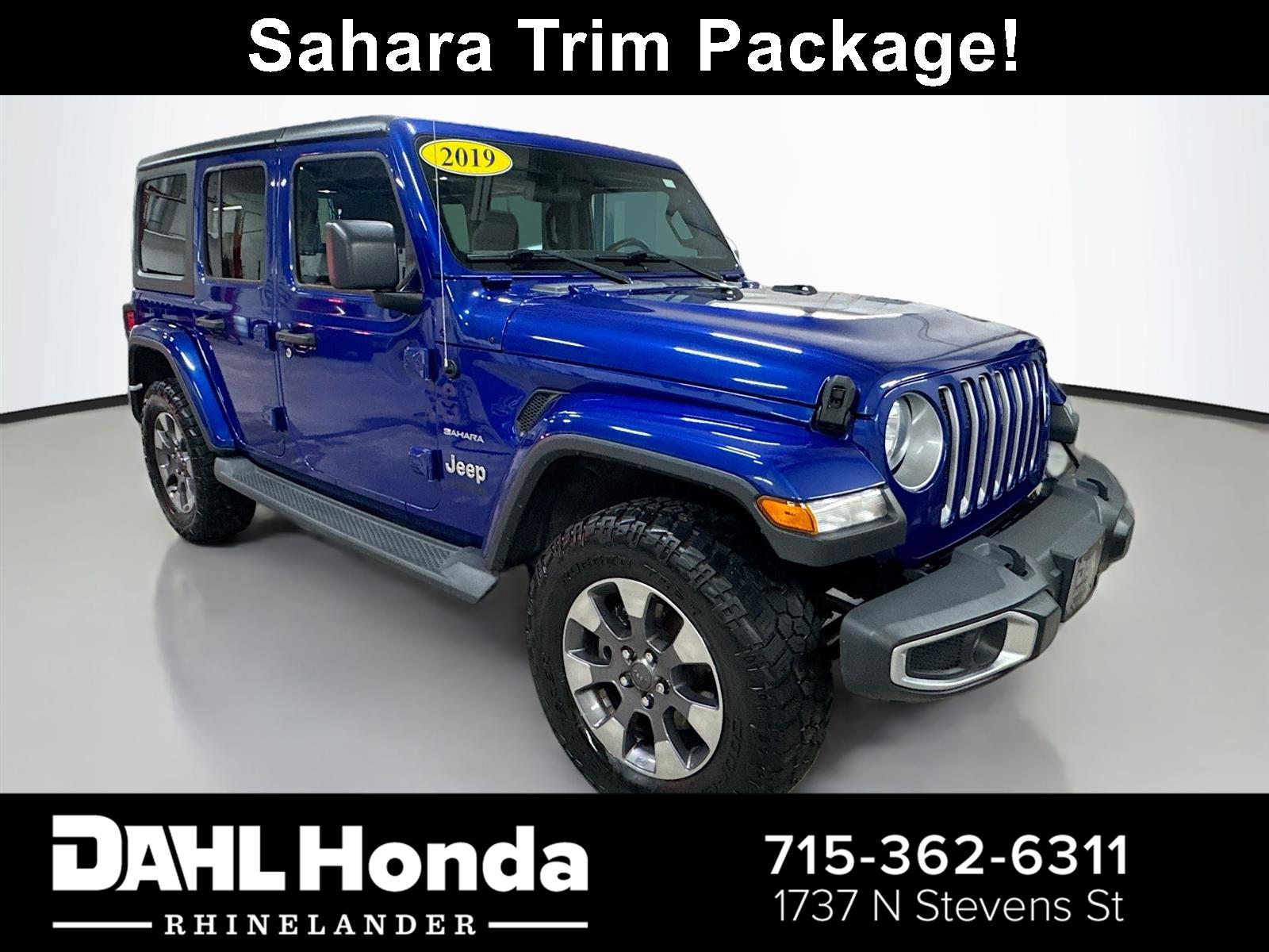 Ocean Blue Metallic Clearcoat 2019 Jeep Wrangler SUV / Crossover Four-Wheel Drive 8-Speed Automatic