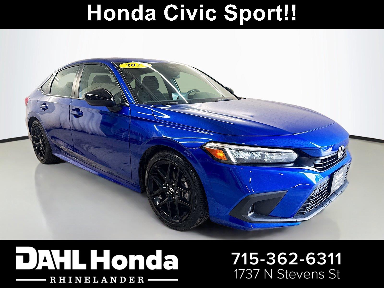 Aegean Blue Metallic 2023 Honda Civic Sedan Front-Wheel Drive 7-Speed CVT