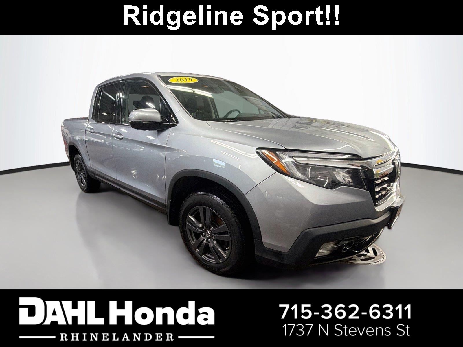 Lunar Silver Metallic 2019 Honda Ridgeline Pickup Truck All-Wheel Drive 6-Speed Automatic