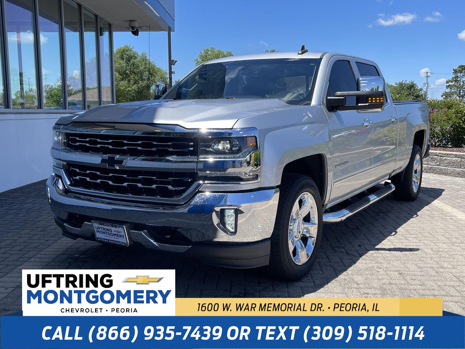 Silver Ice Metallic 2018 Chevrolet Silverado 1500 Pickup Truck Four-Wheel Drive 8-Speed Automatic