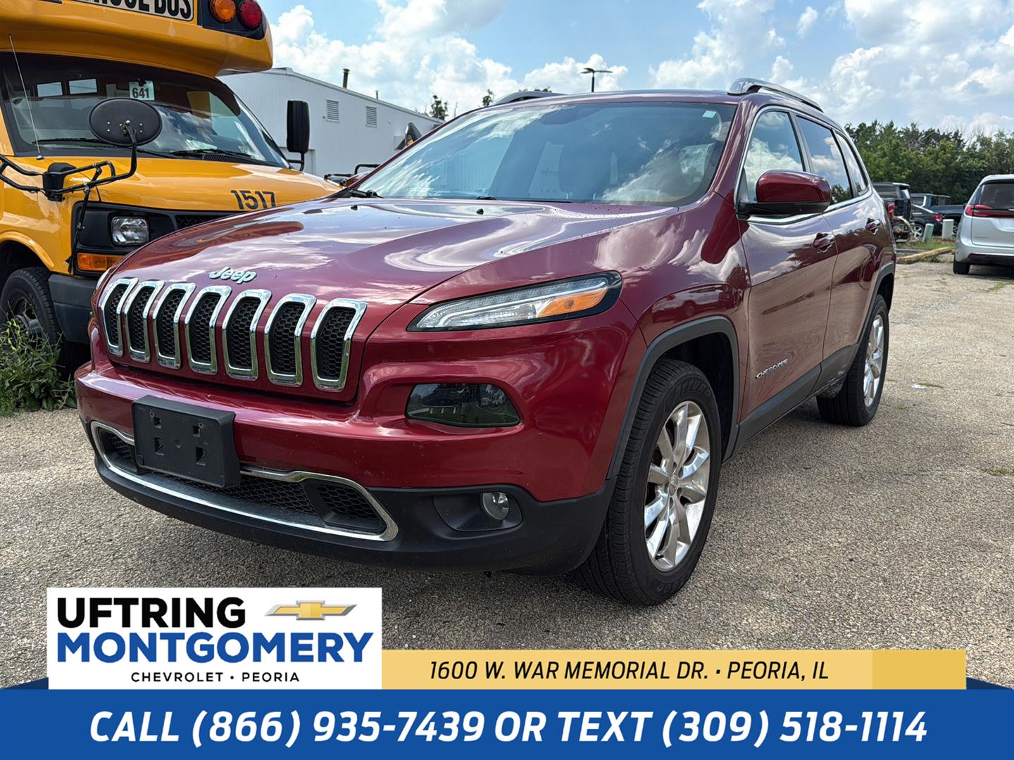Deep Cherry Red Crystal Pearlcoat 2017 Jeep Cherokee SUV / Crossover Four-Wheel Drive 9-Speed Automatic
