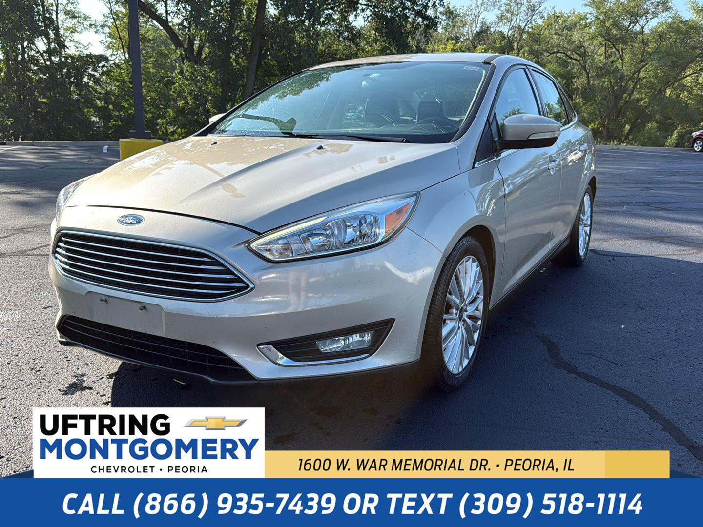 White Gold 2018 Ford Focus Sedan Front-Wheel Drive 6-Speed Automatic
