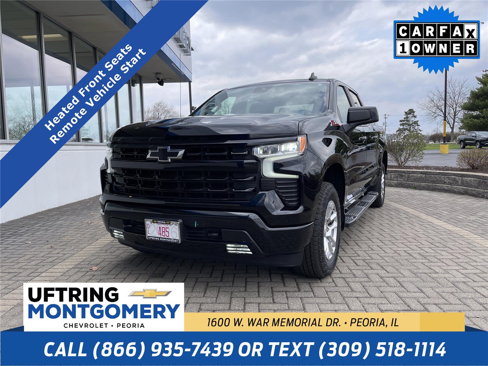 Black 2022 Chevrolet Silverado 1500 RST Crew Cab 4WD Pickup Truck Four-Wheel Drive Automatic