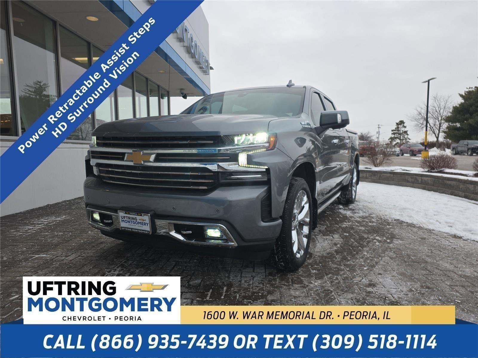 Gray (Satin Steel Metallic) 2020 Chevrolet Silverado 1500 High Country Crew Cab 4WD Pickup Truck Four-Wheel Drive Automatic