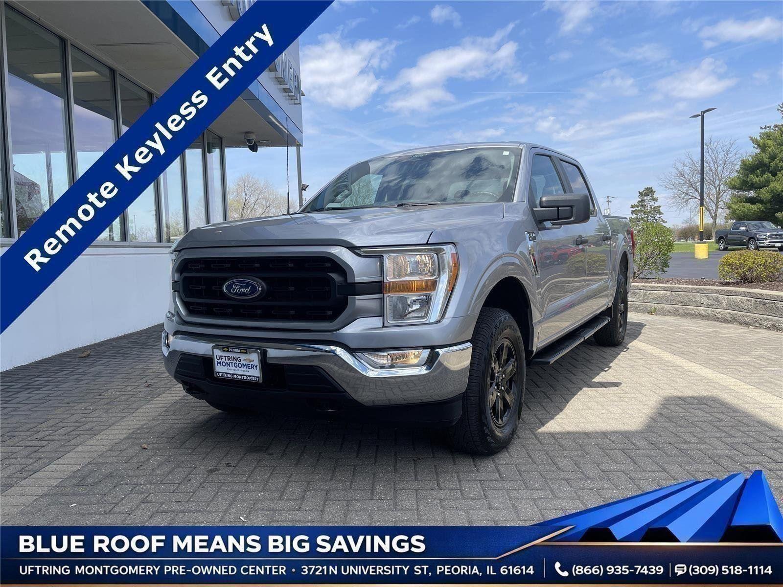 Iconic Silver Metallic 2022 Ford F-150 XLT SuperCrew 4WD Pickup Truck Four-Wheel Drive Automatic